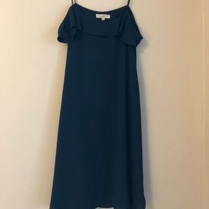 Pretty teal cold shoulder party dress